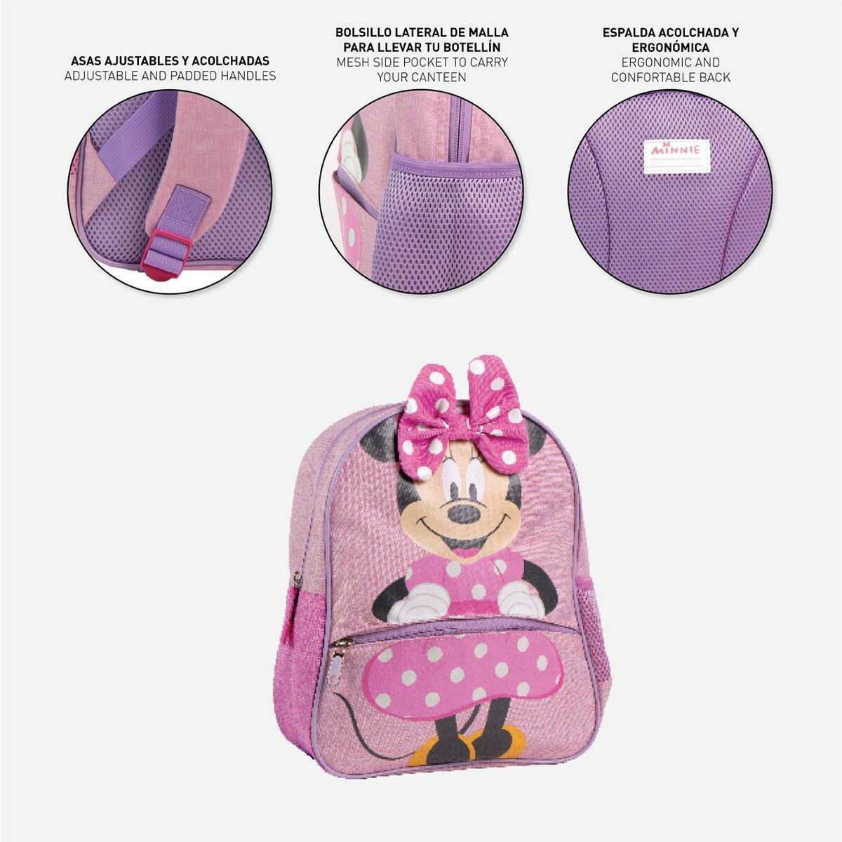 Cartable Minnie Mouse Rose 26 x 3 x 32 cm